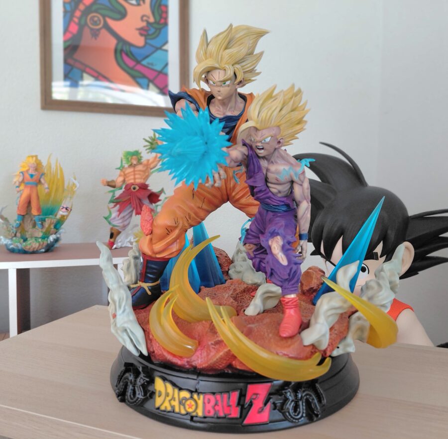 Statue Son Goku & Son Gohan – Dragon Ball Z (Échelle 1/4) en résine – Master Piece Collection